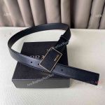 Replica Prada Saffiano Leather Strap in Gold & Baltic blue Buckle 35mm